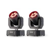 2PCS Mini 30W Beam Lyre LED Tête Mobile Lumière de Fête, 6 LED RGBW Jeux de Lumiere avec Télécommande Angle de Faisceau de 25° Stroboscope Commande Vocale pour Mariages Bar Discothèques Noël