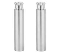2pcs mini ballon en acier inoxydable, 1 oz de poche en forme de cigare portable bouteille tubulaire tube en acier inoxydable flacon de hanche