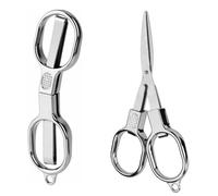 2pcs Mini Ciseaux Pliants en Acier Inoxydable, Petits Ciseaux de Poche pour la Sécurité Porte-Clés Portable Voyage Maison Bureau Artisanat Couture Accessoires pour Infirmières (Argent)