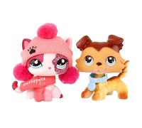 2PCS Mini Pet Shop Jouet,Chat à cheveux courts Collie Figure Animal Toy avec Accessoires Bobble Head,Jouets d'animaux de compagnie de collection pour enfants,Décor de fête pour Noël, Halloween