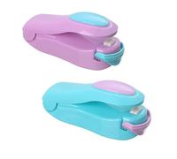 2Pcs Mini Portable Handheld Heat Vacuum Sealer, Mini Bag Sealer, Hand Pressure Heat Sealing Machine, Sealing Machine, Bag Resealer Machine Food Saver (Blue+Purple)