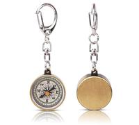 2PCS Mini Porte-clés Boussole, 2,76 X 0,98 X 0,31 Pouces Boussole Portable de Navigation Vintage en Alliage de Zinc Porte-clés Poche Compacte pour la Navigation extérieure