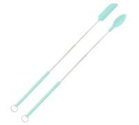 2pcs mini spatules pour une utilisation de la cuisine, mini-spatule en silicone extensible ensemble de petits scooper et cuillère, spatule en silicone ensemble avec trous suspendus pour la bouteille