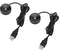 2PCS Mini Spotlights LED Intérieur Aluminium USB 5V Lumière d'Accent LED Ronde pour Photos Oeuvres d'Art Bijoux Vitrine Vitrine Cabinet Chaud