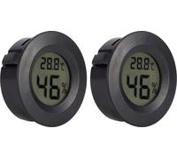 2PCS Mini thermomètre digital LCD Hygromètre de forme ronde Mesure de la température et de l'humidité pour boîte à reptiles