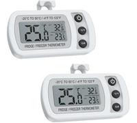 2PCS Mini Thermomètre Réfrigérateur, Réfrigérateur Congélateur Étanche, Écran LCD, Enregistrement Max et Min, pour la cuisine, la