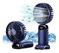 2pcs Mini Ventilateur à Main USB Portatif Portable Ventilateur De Bureau, Petit Ventilateur de Poche 5 Vitesses Avec Base