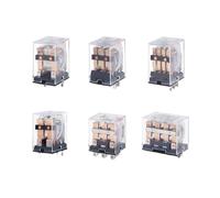 2PCS Miniature Bobine Générale Interrupteur de relais intermédiaire ectromagnétique HH52P 53P 54P 62P 63P 63P LED 12/24 VDC 110/220 VAC (DC 24 V, HH53P)