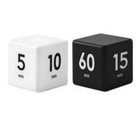 2PCS Minuteur de Cuisine Numérique Affichage LED , Minuterie de Cube Chronomètre et Compte à Rebours Timer pour Cuisine Cuisson Classe Formation (Blanc 1-3-5-10 Minute noir 15, 20, 30, 60Minutes) G