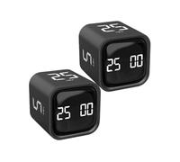 2pcs Minuteur Pomodoro, minuteur cubique à capteur de gravité, minuteur numérique à Affichage LED, minuteur de Cuisine Rotatif, minuteur de Bureau,