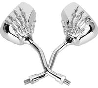 2pcs moto -rétroviseur chromé 8mm 10 mm fil squelette crâne réflecteur directionnel manuel