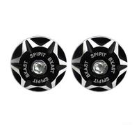 2PCS Motorcycle License Plate Screw Covers 6MM Aluminum(black)