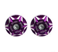 2PCS Motorcycle License Plate Screw Covers 6MM Aluminum(purple)