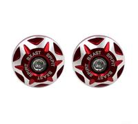 2PCS Motorcycle License Plate Screw Covers 6MM Aluminum(red)
