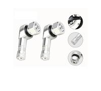 2PCS Motorcycle Wheel Tire Valves Stem Cap Air Tire Cover 90 Degree CNC Aluminum Alloy Tubeless Valve Stems(Silver 2pcs)