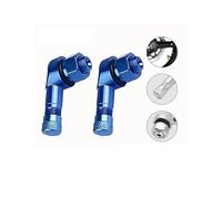 2PCS Motorcycle Wheel Tire Valves Stem Cap Air Tire Cover 90 Degree CNC Aluminum Alloy Tubeless Valve Stems(Blue 2pcs)