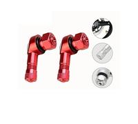 2PCS Motorcycle Wheel Tire Valves Stem Cap Air Tire Cover 90 Degree CNC Aluminum Alloy Tubeless Valve Stems(Red 2pcs)