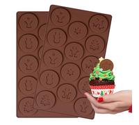 2pcs moule à biscuits en silicone, Moules à chocolat de Noël en silicone, pour gâteaux de Noël, bonbons, savon au chocola
