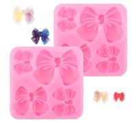 2pcs Moule à Noud, Moule à Fondant au Chocolat en Forme d'Arc Moules à Gâteaux en Silicone Moules à Gâteaux Artisanaux pour Fournitures de Pâtisserie Décoration DIY (Carré)