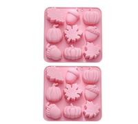 2pcs Moule de silicone d'automne, 9 moules de citrouille flexibles de bricolage flexible à l'érable, moule de citrouille, résistants à la chaleur et moule à cuisson fondante