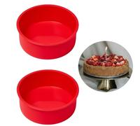 2Pcs Moule Gâteau Silicone, 6 Pouces Moule a Gateau Rond, Moule Silicone Patisserie Dégagement Rapide Pour Gateau éponge, Antiadhésif Moule à Manqué