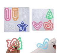 2pcs Moule Marque page Silicone, 10 Modèles en Résine Motif Croix Sapin de Noël Pomme pour l'École le Bureau et les Amateurs de Livres