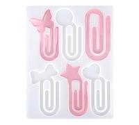 2pcs Moule Marque Page Silicone, Moule en Résine Marque Page Fonderie Étoile Cœur Papillon Trombone pour Loisirs Créatifs en Résine Époxy pour Bricolage Livres Amateurs