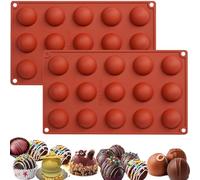 2Pcs Moule Silicone Demi Sphère, 15 Cavités Moule Sphérique en Silicone, Moule Boule Silicone, 3D Moule Gâteau Demi Sphère Set, pour Chocolats Gelées Mousse de Dôme