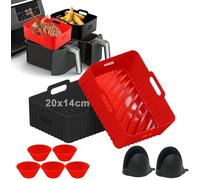 2PCS Moule Silicone Double Air Fryer Accessoires,pour Friteuse sans huile Dual Zone NINJA MAX AF300EU,Cecotec 9L,Ultenic