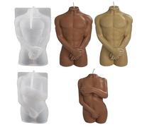 2PCS Moules à Bougie en Silicone, Amants Timides Homme Et Femme Moules à Bougie Sculpture 3D en Silicone Moule à Bougie Corps Moule en Résine pour Résine Argile Plâtre Savon Bougie Ornement