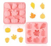 2pcs Moules à Citrouille d'Halloween, Moule EN Forme de Gland Moule à Feuille d'Érable Amusant Moule à Citrouille d'Halloween de Thanksgiving pour Bonbons Gommeux Chocolat Gelée Biscuit