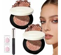2Pcs Multicolor Metallic Eyeshadow,Buildable, Shimmering Metallic Eyeshadow,Smudge-Proof,High Pigment Waterproof Monochrome Eyeshadows (skin Tone, K2206)
