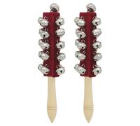 2Pcs Musical Percussion Bells Wood Handle Sleigh 21 Percussion Instruments Stick Shaker Christmas Hand Christmas Hand Bells