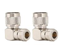2PCS N mâle à N femelle Coude Adaptateur 50 ohms RF Connecteur adaptateur coaxial pour antenne radio pour applications RF, antennes, périphériques LAN sans fil, câbles coaxiaux, antennes externes Wi-F