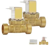 2pcs NC G3/4"" 12V 2 Way Water Inlet Brass Solenoid Valve Normally Closed Solenoid Valve Magnetic Solenoid Valve for Water Control