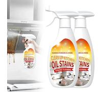 2Pcs Nettoyant pour huile lourde de cuisine, dégraissant multifonctionnel, mousse nettoyante et détachante, élimine les taches tenaces pour hottes de four