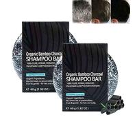 2pcs New Hair Darkening Charcoal Shampoo Bar,Reverse Grey Hair Darkening Shampoo,Mane Grey Reverse Bar,Natural Organic Bamboo Charcoal Hair Darkening Shampoo Bar,Hair Repair for All Hair Types