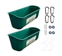 2pcs No Waste Poultry Waterer Bucket Feed Trough - Chicken Feeds Trough Set, Feeding Container for Livestock, Hanging Chicken Feeder Livestock with Clips, Hanging Chickens Feeder for Duck, Deer