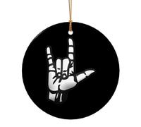 2Pcs Noël Décoration Langue des Signes Américaine (ASL) Hanging
