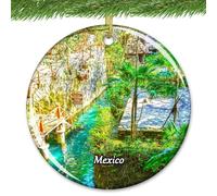 2Pcs Noël Ornements Carmen du Mexique Pendentif | Noël Ornement Céramique Avec Ruban Doré Hanging Pour Maison Vacances Intérieur