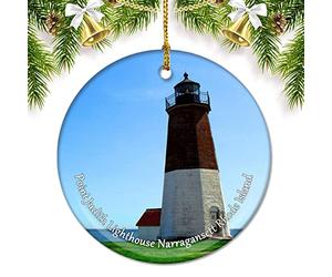 2Pcs Noël Pendentif Phare De Point Judith, Île Ornements