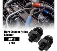 2pcs Noir Mâle Raccord Adaptateur Flare Union Coupleur pour Voiture Auto AN10-M12*1.5
