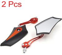 2pcs noir orange Pentagone réglable pour rétroviseur Moto