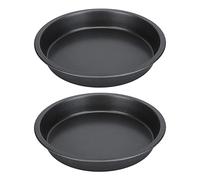 2PCS Nonstick Pizza Tray, Practical Deep Dish Round Pizza Pan Thickened Carbon Steel Baking Pan for Kitchen Bakery (9 Inch)