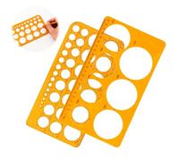 2pcs Normographe Geographie, Normographe pour Croquis et Schémas Pochoir Circulaire en Plastique Regle Pochoirs Géométriques Tailles Diverses Trace Cercle Règle Gabarit pour Studio Artistique ou Dessi