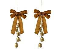 2pcs Nœuds de Noël avec Clochettes Ornement Suspendu pour Décoration Sapin | Velours premium texture raffinée. Clochettes métalliques son clair. Structure légère sans fardeau branches. Fixation facile.