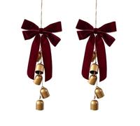 2pcs Nœuds de Noël avec Clochettes Ornement Suspendu pour Décoration Sapin | Velours premium texture raffinée. Clochettes métalliques son clair. Structure légère sans fardeau branches. Fixation facile.