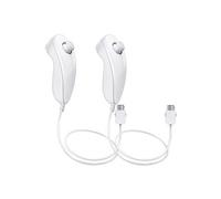 2pcs Nunchuk blanche compatible pour Manette Nintendo Wii - QUMOX®
