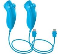 2pcs Nunchuk bleu compatible pour Manette Nintendo Wii /WII U /WII MINI- QUMOX®