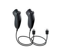 Accessoire pour manette Qumox 2pcs Nunchuk wii Noire compatible pour Manette Nintendo Wii -